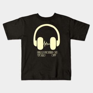 Headphones On, World Off Kids T-Shirt